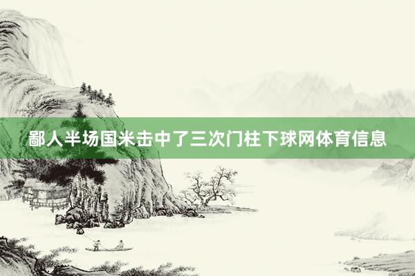 鄙人半场国米击中了三次门柱下球网体育信息