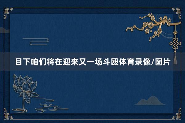 目下咱们将在迎来又一场斗殴体育录像/图片