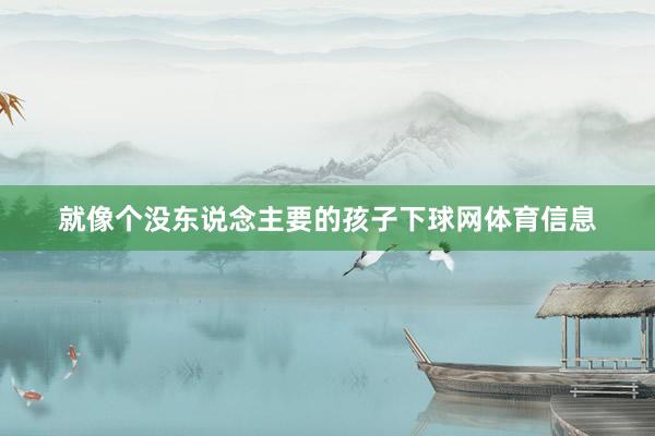 就像个没东说念主要的孩子下球网体育信息