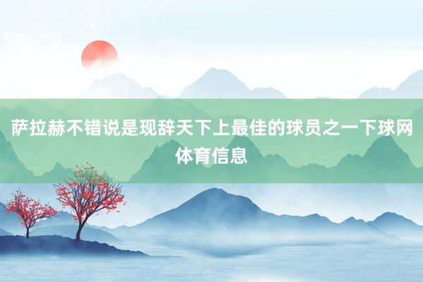 萨拉赫不错说是现辞天下上最佳的球员之一下球网体育信息