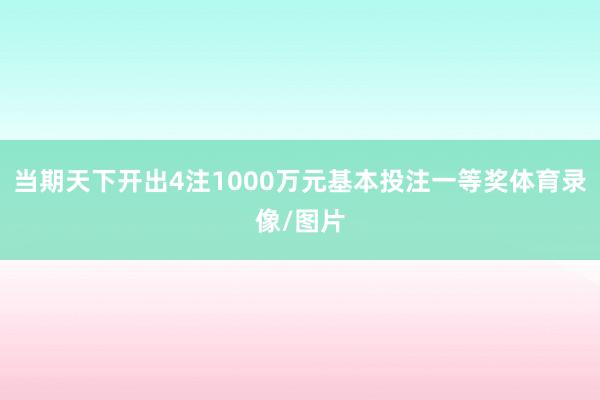 当期天下开出4注1000万元基本投注一等奖体育录像/图片