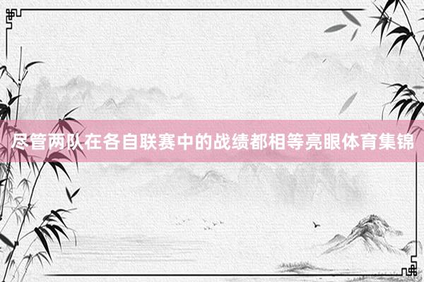 尽管两队在各自联赛中的战绩都相等亮眼体育集锦