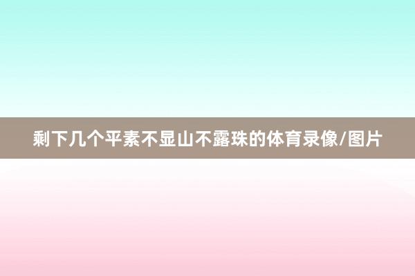 剩下几个平素不显山不露珠的体育录像/图片