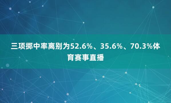 三项掷中率离别为52.6%、35.6%、70.3%体育赛事直播