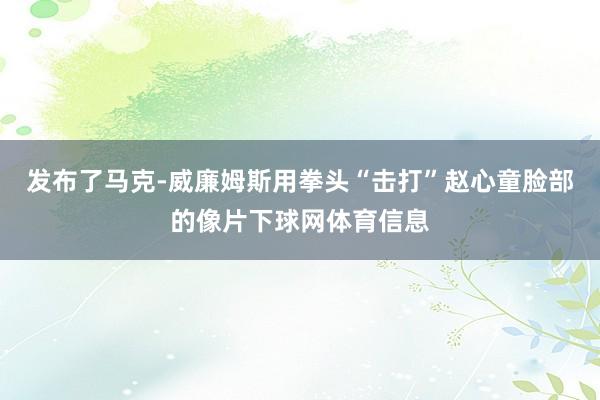 发布了马克-威廉姆斯用拳头“击打”赵心童脸部的像片下球网体育信息