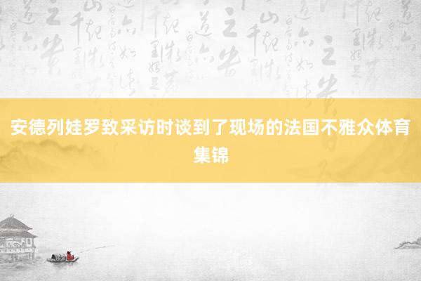 安德列娃罗致采访时谈到了现场的法国不雅众体育集锦