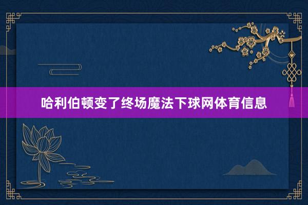 哈利伯顿变了终场魔法下球网体育信息