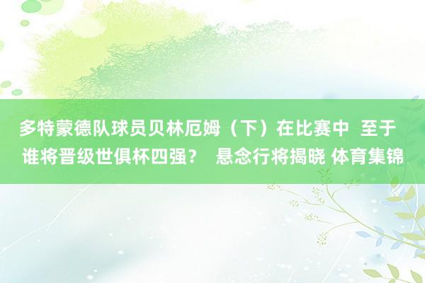 多特蒙德队球员贝林厄姆（下）在比赛中  至于  谁将晋级世俱杯四强？  悬念行将揭晓 体育集锦