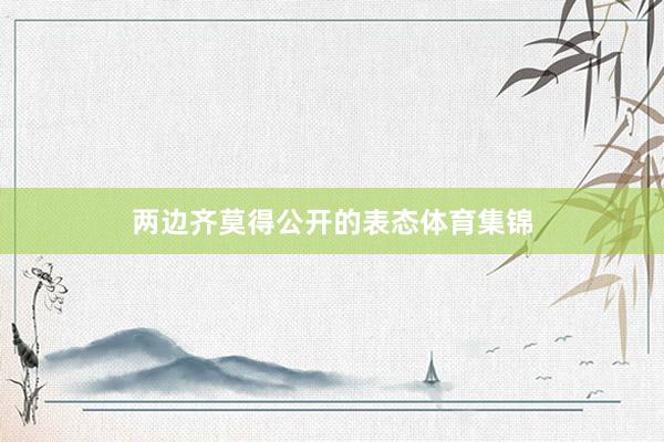 两边齐莫得公开的表态体育集锦