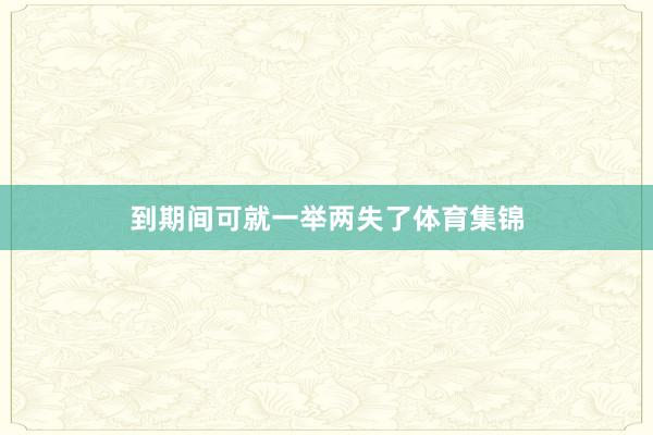 到期间可就一举两失了体育集锦