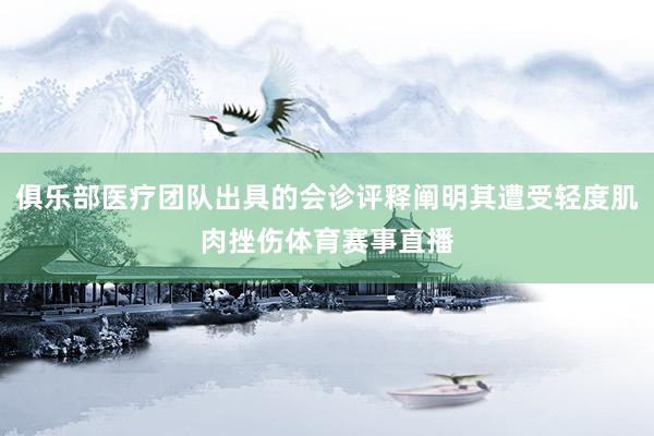 俱乐部医疗团队出具的会诊评释阐明其遭受轻度肌肉挫伤体育赛事直播