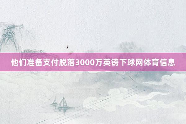 他们准备支付脱落3000万英镑下球网体育信息