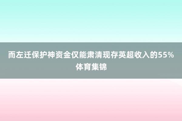 而左迁保护神资金仅能肃清现存英超收入的55%体育集锦