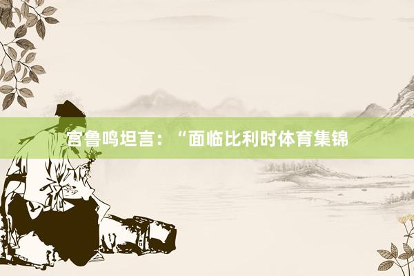 宫鲁鸣坦言：“面临比利时体育集锦