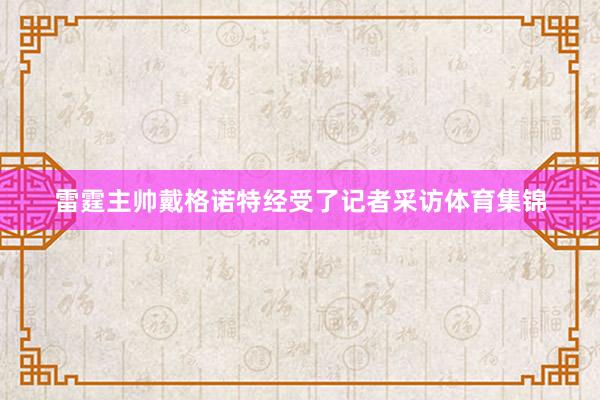 雷霆主帅戴格诺特经受了记者采访体育集锦