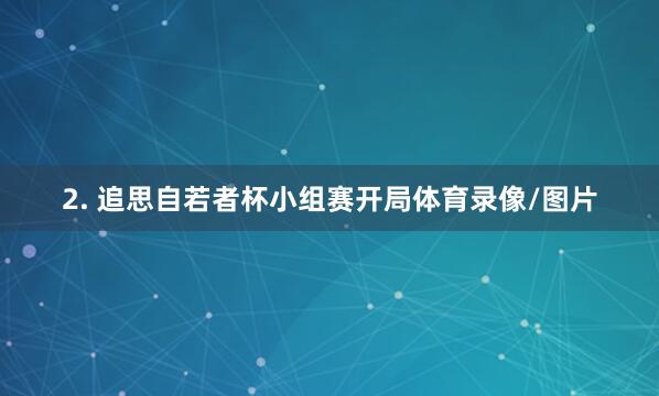 2. 追思自若者杯小组赛开局体育录像/图片