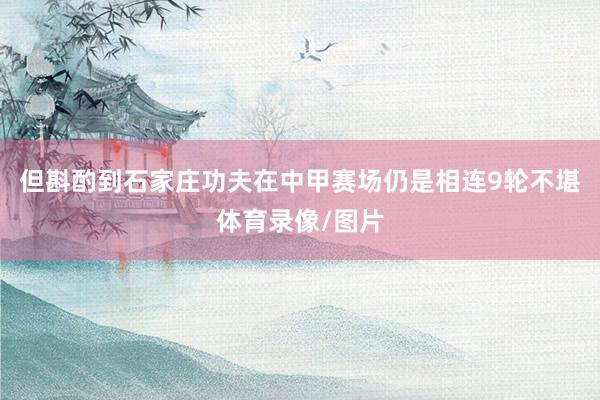 但斟酌到石家庄功夫在中甲赛场仍是相连9轮不堪体育录像/图片