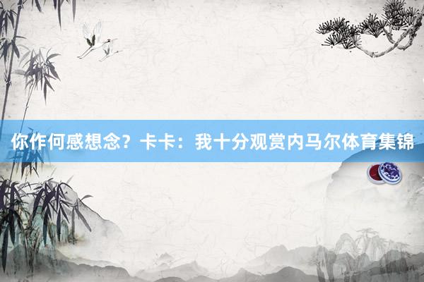 你作何感想念？卡卡：我十分观赏内马尔体育集锦